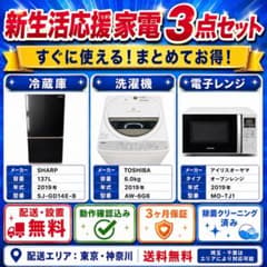 新生活応援 家電3点セット 冷蔵庫 洗濯機 電子レンジ 一人暮らし 配送 