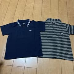 COMME CA ISM ポロシャツ ネイビー 、ボーダー柄2枚セット110cmのサムネイル