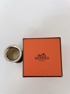 エルメス HERMES スカーフリング レザー シルバーメタル ブラックのサムネイル