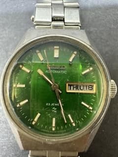SEIKOアンティーク自動巻き時計 グリーン 23JEWELS - メルカリ