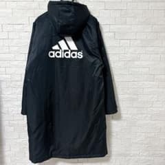 美品 adidas アディダス ベンチコート ボア 黒ブラック L