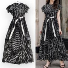 1638 極美品✨レッドヴァレンティノ フローラルチュールワンピース 黒 
