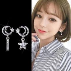 月と星 アシンメトリー ビジューピアス インポート品のサムネイル