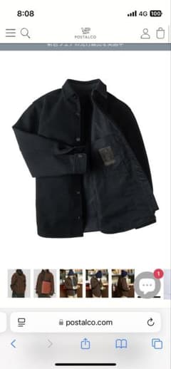 ポスタルコ フリーアームボタンジャケット 01 ソリッドウール ブラック