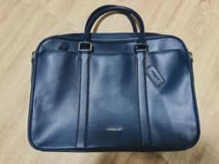 COACHネイビーレザー ビジネスバッグ 美品】COACH ブリーフケース ビジネスバッグ ネイビー レザー A4収納
