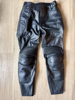 RSタイチ レザー パンツ バイクウェアブラック 膝プロテクター付のサムネイル