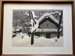 斎藤清 【WINTER IN AIZU ’70（4）】 1970年 木版画 斎藤清 【WINTER IN AIZU '70（4）】 1970年 木版画 真作