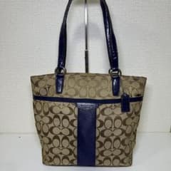 【COACH】コーチ シグネチャー トートバッグ F28504 キャンバス 紺