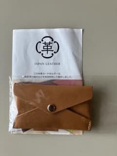 JAPAN LEATHER 本革 カードケース キャメルのサムネイル