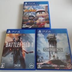 PS4ソフト3本セット バトルフィールド　バトルフロント　パワプロ2018のサムネイル
