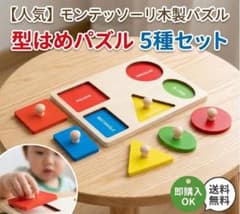 モンテッソーリ 木製型はめパズル 知育玩具 1.5歳 2 3 4歳 指先遊びのサムネイル