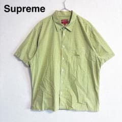 美品　supreme シュプリーム　ギンガムチェックシャツ　Lサイズ　黄緑 美品 supreme シュプリーム ギンガムチェックシャツ Lサイズ 黄緑