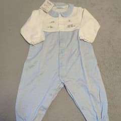 familiar 新品✰ブルーチェック柄長袖カバーオール 70 - メルカリ