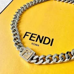 美品✨フェンディ ネックレス FFネックレス パラジウム風 ゴールド
