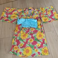 キスブサ様専用　浴衣　サマードレス　ひまわり　120のサムネイル