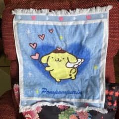 未使用 ポムポムプリン ミニタオル 名前タグ付き サンリオ レトロ 希少