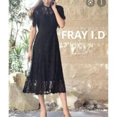 【美品】 FRAY I.D レースミディドレス ワンピース ブラック 結婚式 美品】 FRAY I.D レースミディドレス ワンピース ブラック 結婚式