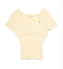 トップス andmary Waffle ribbon tops ivory ANDMARY アンドマリー Waffle ribbon tops ivory - メルカリ