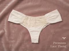 Premium Lace Thong ホワイト Tバックのサムネイル