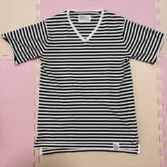 【美品】AZUL BY MOUSSY ボーダー Vネック Tシャツ Lのサムネイル
