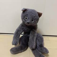 昭和レトロ DOUSIN 童心 ネコ ぬいぐるみ　リアル　黒猫 昭和レトロ DOUSIN 童心 ネコ ぬいぐるみ ロシアンブルー リアル 猫