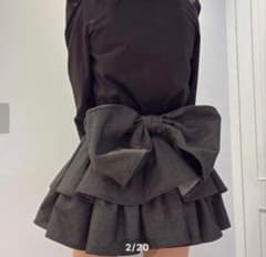starry lillilly バックリボンデニムスカート 黒 - メルカリ