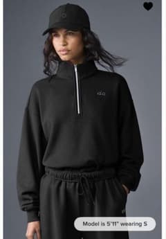 ALO 1/4 Zip Pullover ハーフジップ プルオーバー 黒 XS - メルカリ