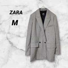 ZARA ザラ【M/日本L相当】ギンガムチェック柄 ダブルブレスト