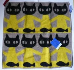 Atsuko Matano ウォッシュタオル 猫モチーフ 黄色のサムネイル