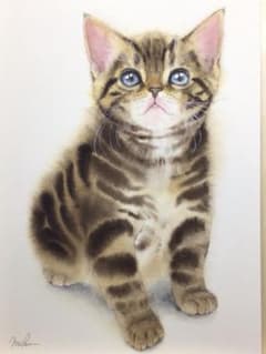猫　水彩画のサムネイル