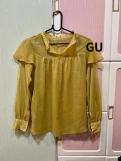 GU 長袖ブラウス イエローのサムネイル
