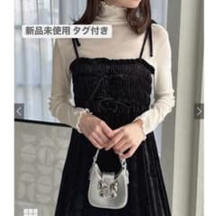 クラッシュベロアギャザーリボンキャミワンピース GRL グレイルのサムネイル