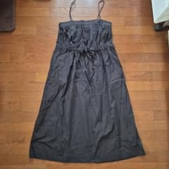 GANNIブラック キャミワンピース ロング丈