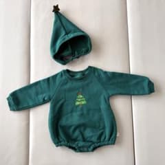 クリスマスツリー ベビー ロンパース 帽子セット 80cmのサムネイル