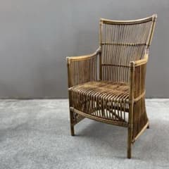 美品✴︎アンティーク ラタン アーム チェア シカ デザイン 1P ハイバック 籐 美品✴︎アンティーク ラタン アーム チェア シカ デザイン 1P