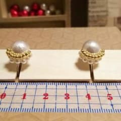いきなり購入可♪(7)コットンパールとビーズのイヤリング♥のサムネイル