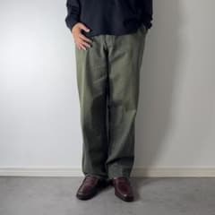 90s FARAH チノトラウザーズ ノープリーツ チノパン オリーブカーキ古着