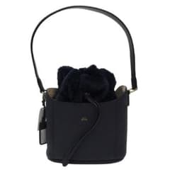B07522 未使用 felisi エコファー巾着付き レザーショルダーバッグ 
