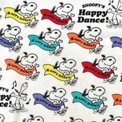 スヌーピー　はぎれ　生地　SNOOPY 生成りのサムネイル