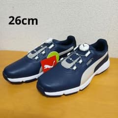 【未使用】PUMA プーマ ネイビー ゴルフ スニーカー ダイヤル式 26cm