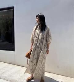 クラネ clane ロングワンピース 花柄　七分袖のサムネイル