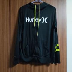 Hurley フード付きパーカー Lサイズ ブラック/イエロー　ラッシュガードのサムネイル