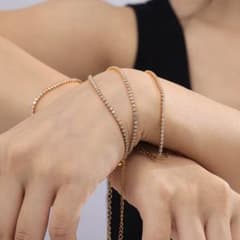 2mm テニスブレスレット　キュービックジルコニア　サージカルステンレス製のサムネイル