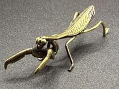 カマキリ プレイングマンティス 蟷螂 昆虫 真鍮 黄銅 金属製置物工芸品