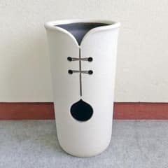 陶器製 傘立て 信楽焼 ホワイト 玄関収納 ツートンカット傘立 524-06 陶器傘立て 信楽焼 ホワイト 玄関収納 ツートンカット傘立 524-06