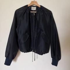 [Excellent Condition] IÉNA Sheer Collarless Blouson, Navy