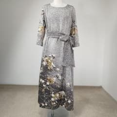 zunezune 訪問着ドレス 13号 7分袖 着物リメイク 黒まだら - メルカリ