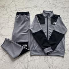 美品】ノースフェイス セットアップ ジャージ 上下セット 灰色×黒 バラ 