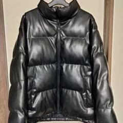 【極希少】GU フェイクレザーヒートパテッドブルゾン XL ブラックのサムネイル