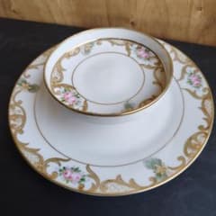 オールドノリタケ アンティーク プレート コンポート 2段 ハンド